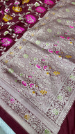 BANARASI MASHRU KATAN SILK SAREE MENAKARI WORK HN101