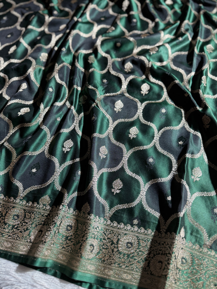 BANARASI MASHRU KATAN SILK SAREE RANGKAT DESIGN HN120