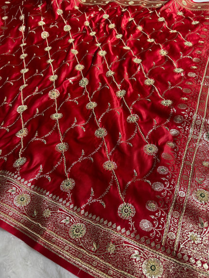 BANARASI SATIN SILK SAREE BRIDAL DESIGN HN600