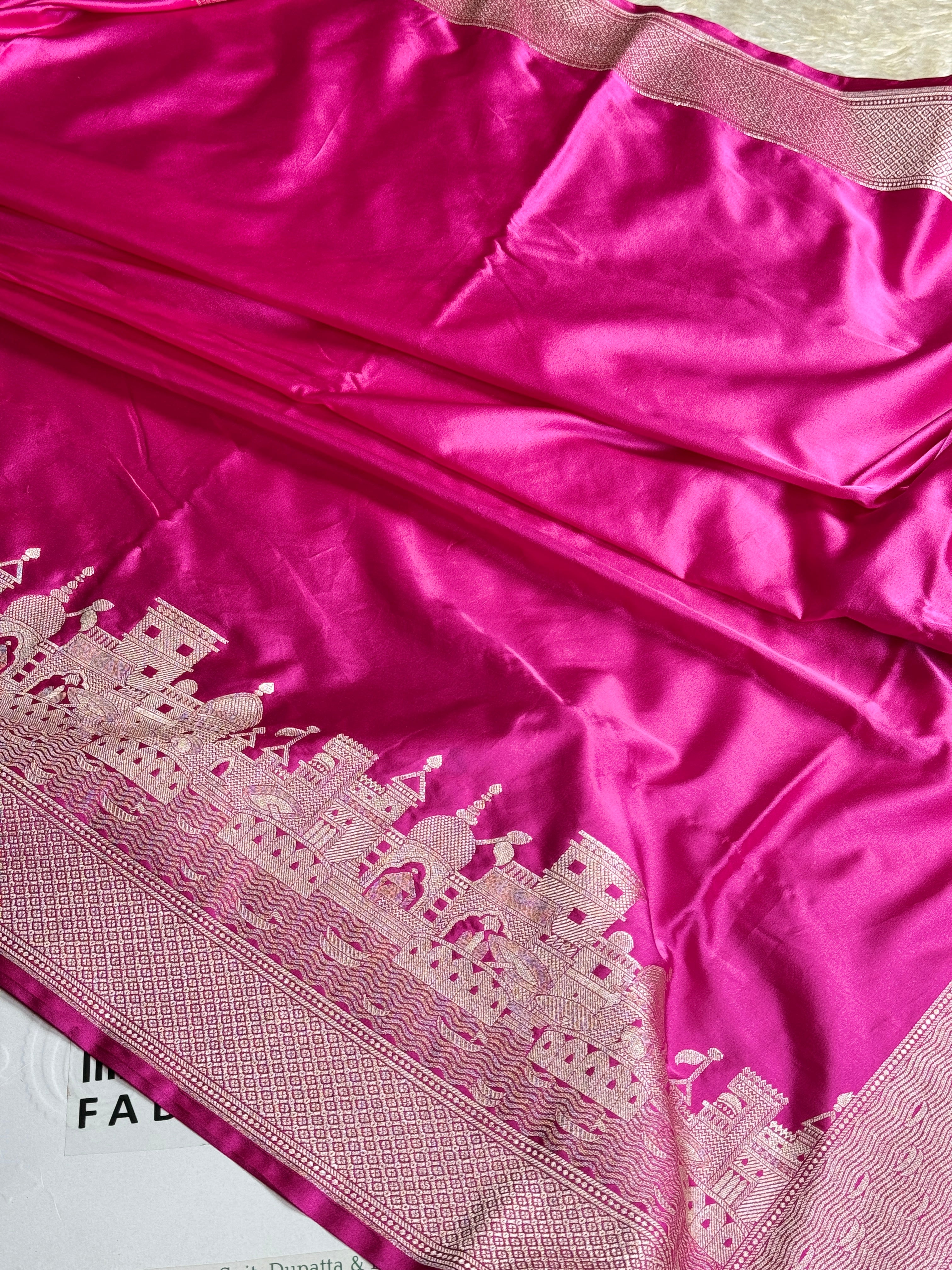 BANARASI MASHRU KATAN SILK SAREE BANARASI GHAT DESIGN HN750