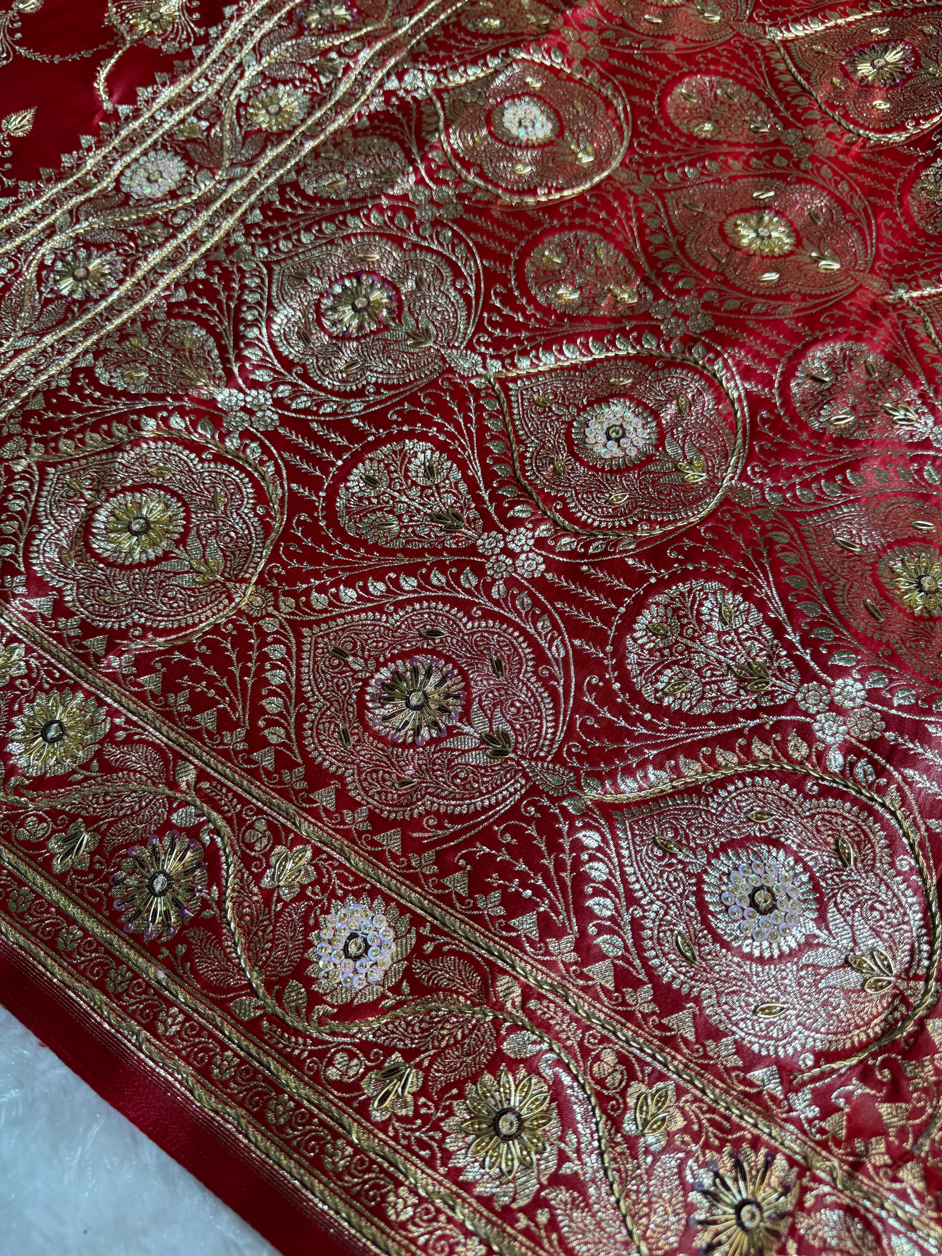 BANARASI SATIN SILK SAREE BRIDAL DESIGN HN600