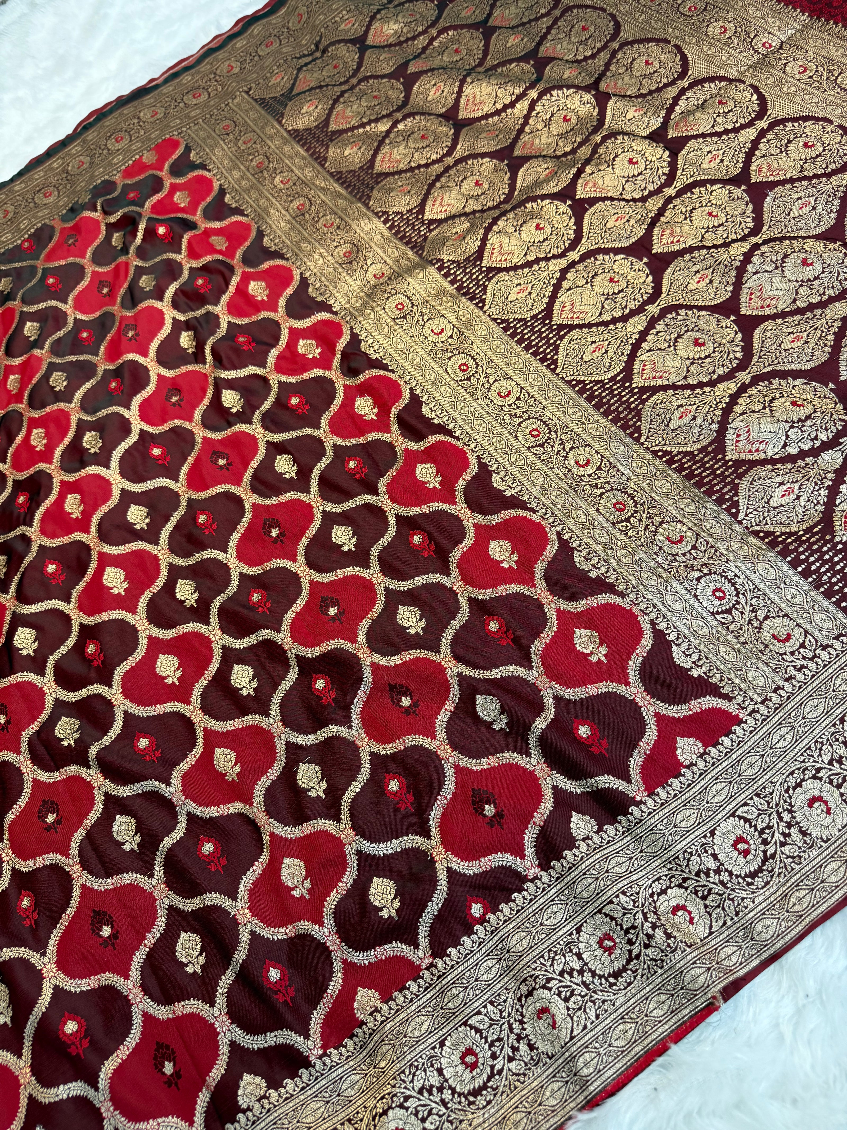 Banarasi Mashru Katan Silk Saree Rangkat Design HN155