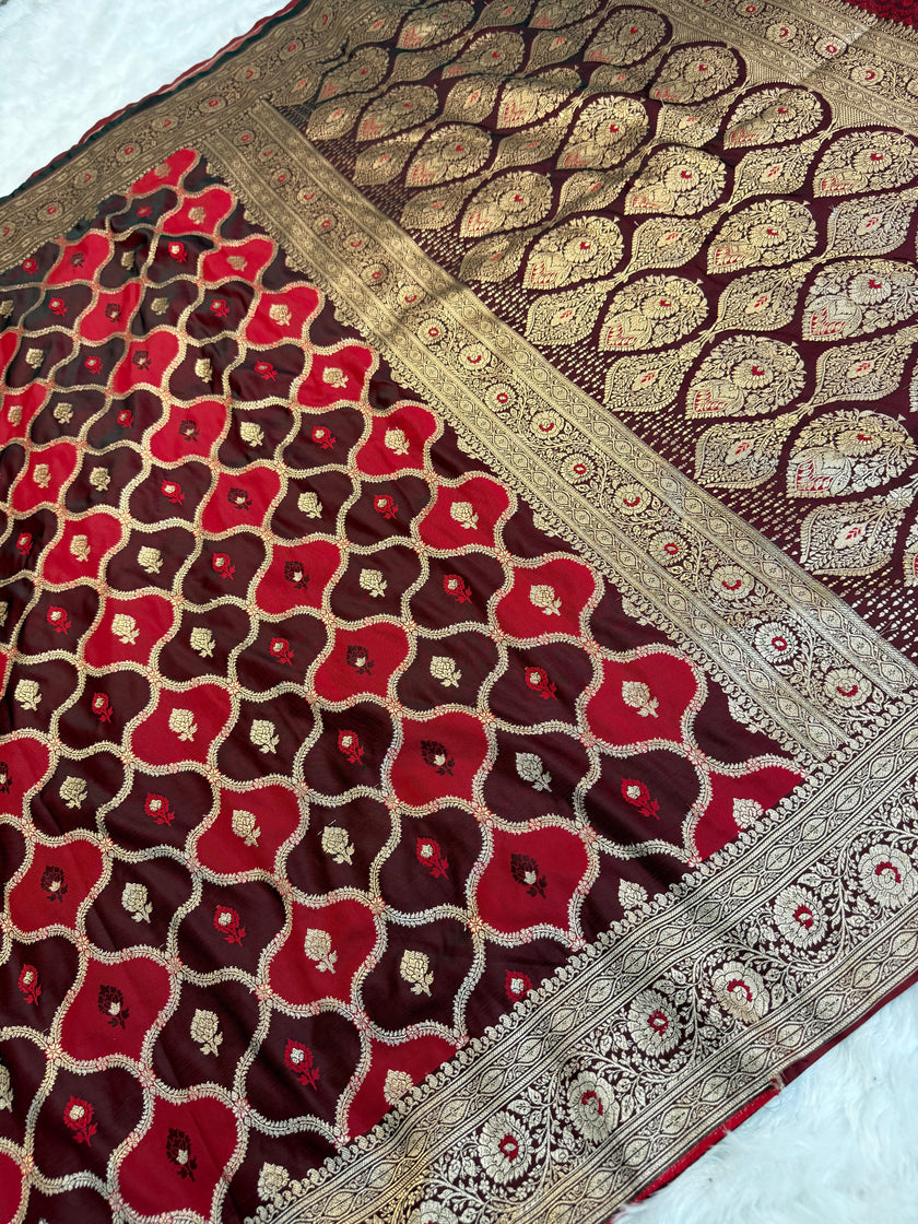 Banarasi Mashru Katan Silk Saree Rangkat Design HN155