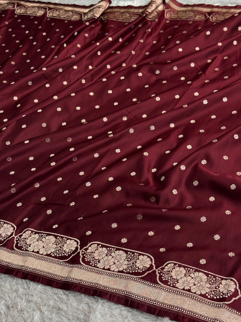 BANARASI MASHRU KATAN SILK SAREE MK046