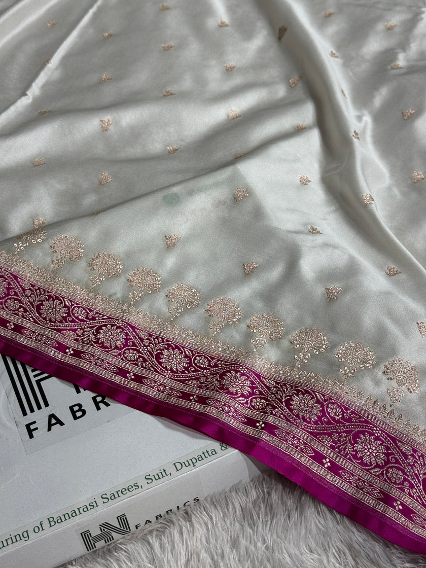 BANARASI MASHRU KATAN SILK SAREE CONTRAS DUAL COLOUR HN650