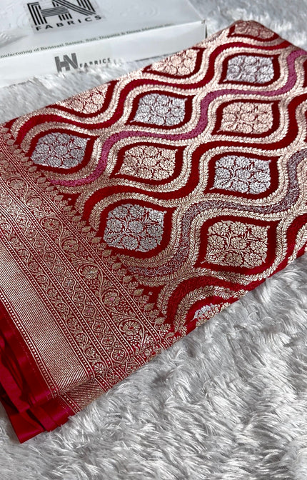 BANARASI MASHRU KATAN SILK SAREE MENAKARI WORK HN500