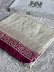 BANARASI MASHRU KATAN SILK SAREE CONTRAS DUAL COLOUR HN650