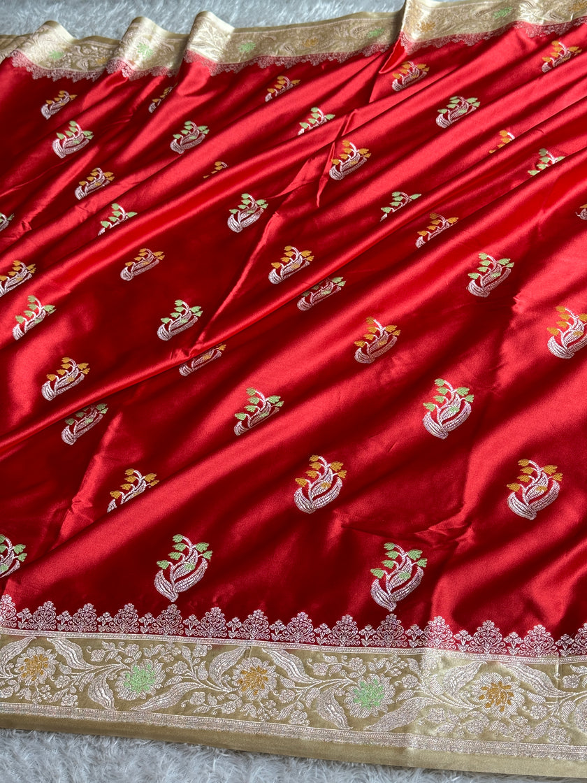 BANARASI MASHRU KATAN SILK SAREE MK042