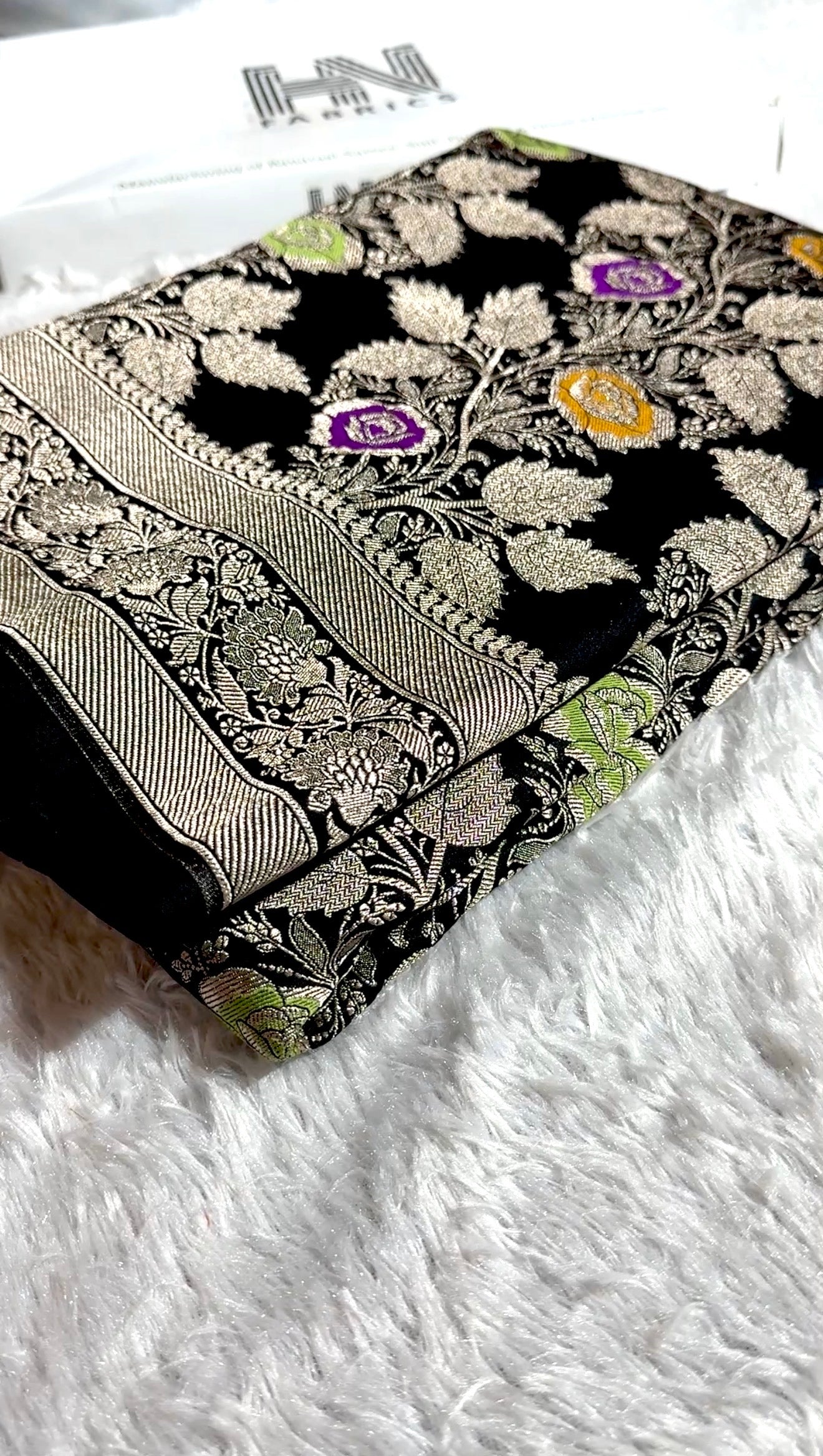 BANARASI MASHRU KATAN SILK SAREE MENAKARI WORK HN222