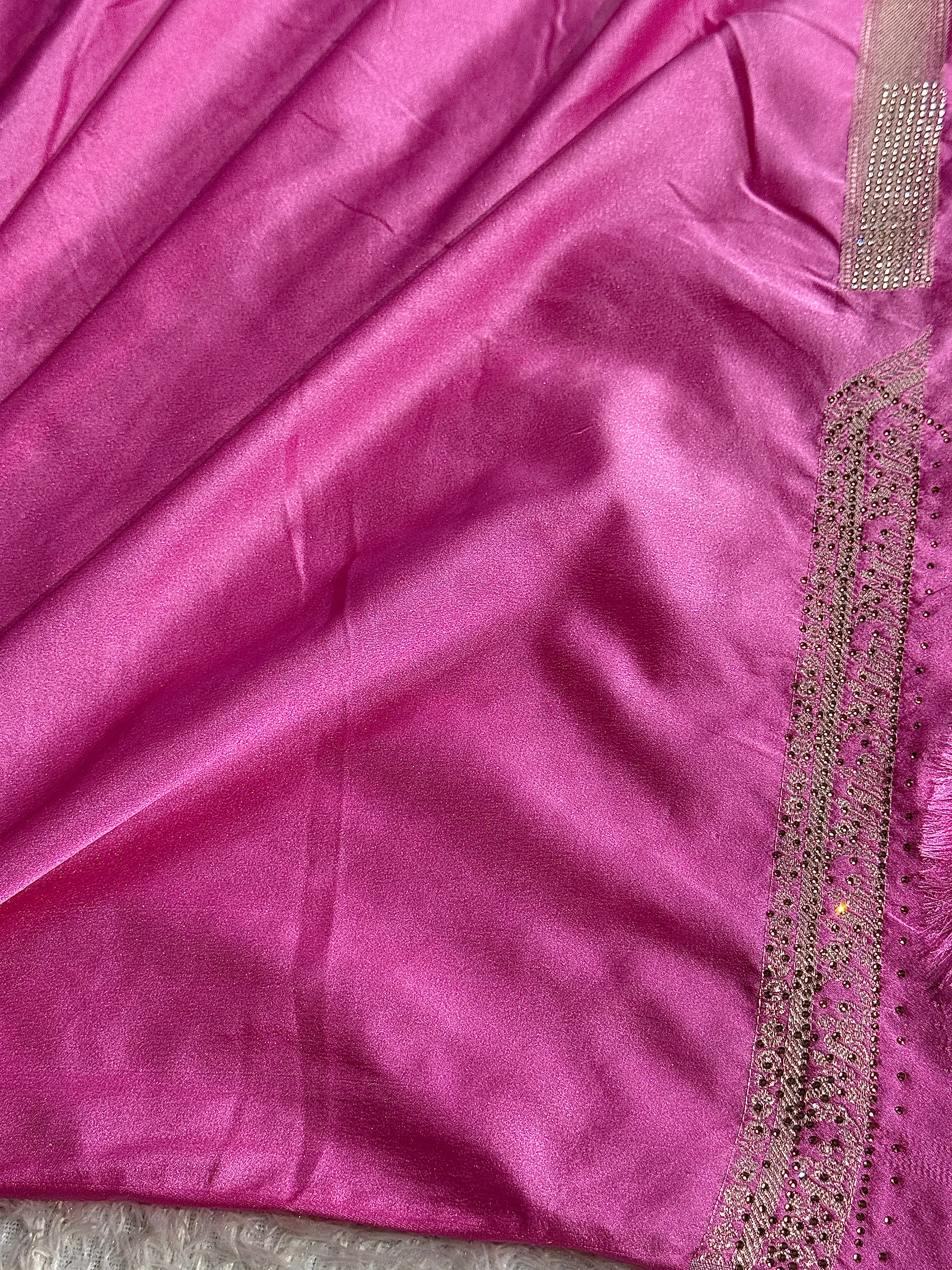 Banarasi mashru katan silk saree Swavroski work hn102