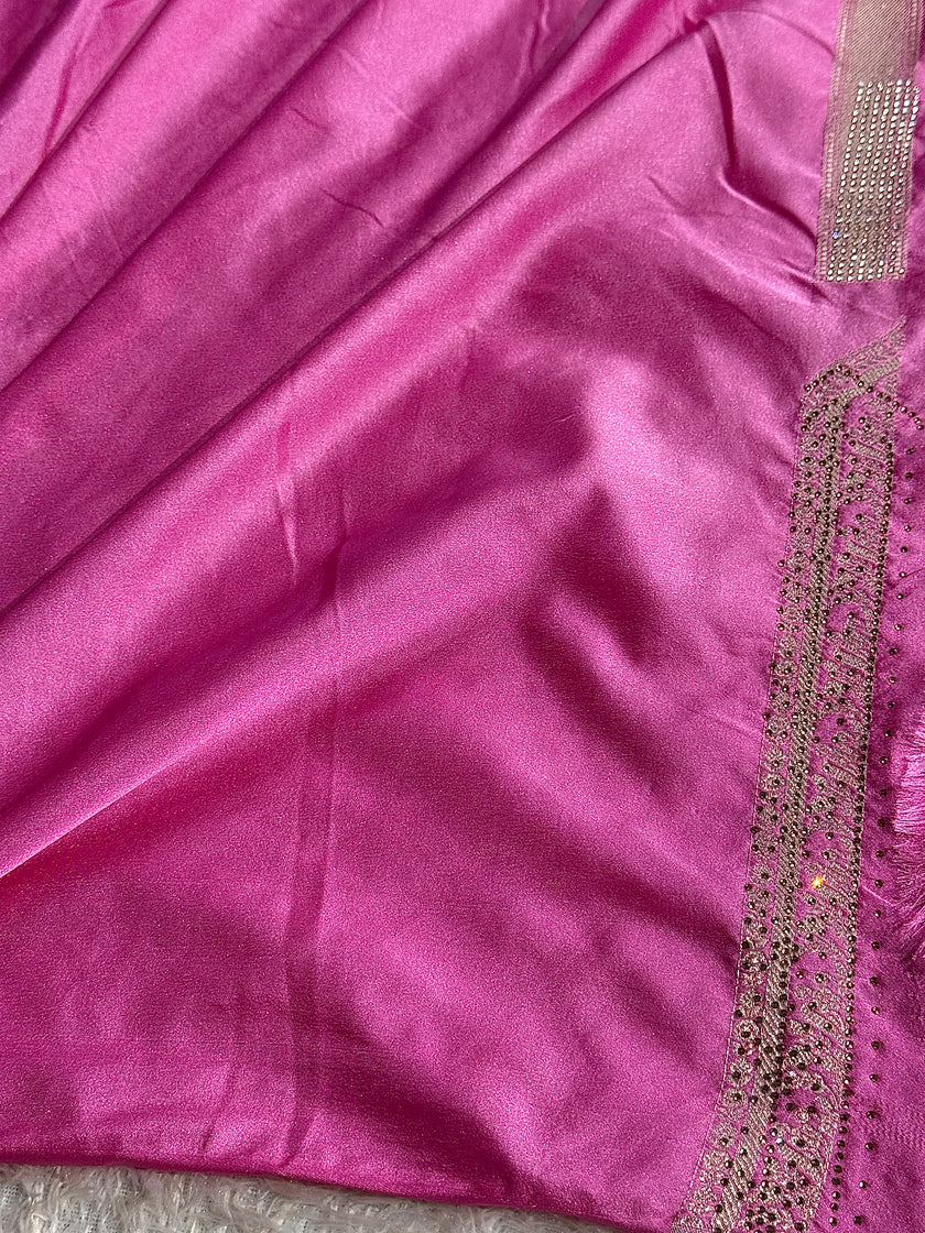 Banarasi mashru katan silk saree Swavroski work hn102