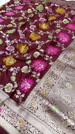 BANARASI MASHRU KATAN SILK SAREE MENAKARI WORK HN101