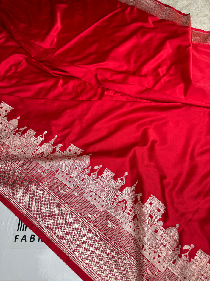 BANARASI MASHRU KATAN SILK SAREE BANARASI GHAT DESIGN HN750