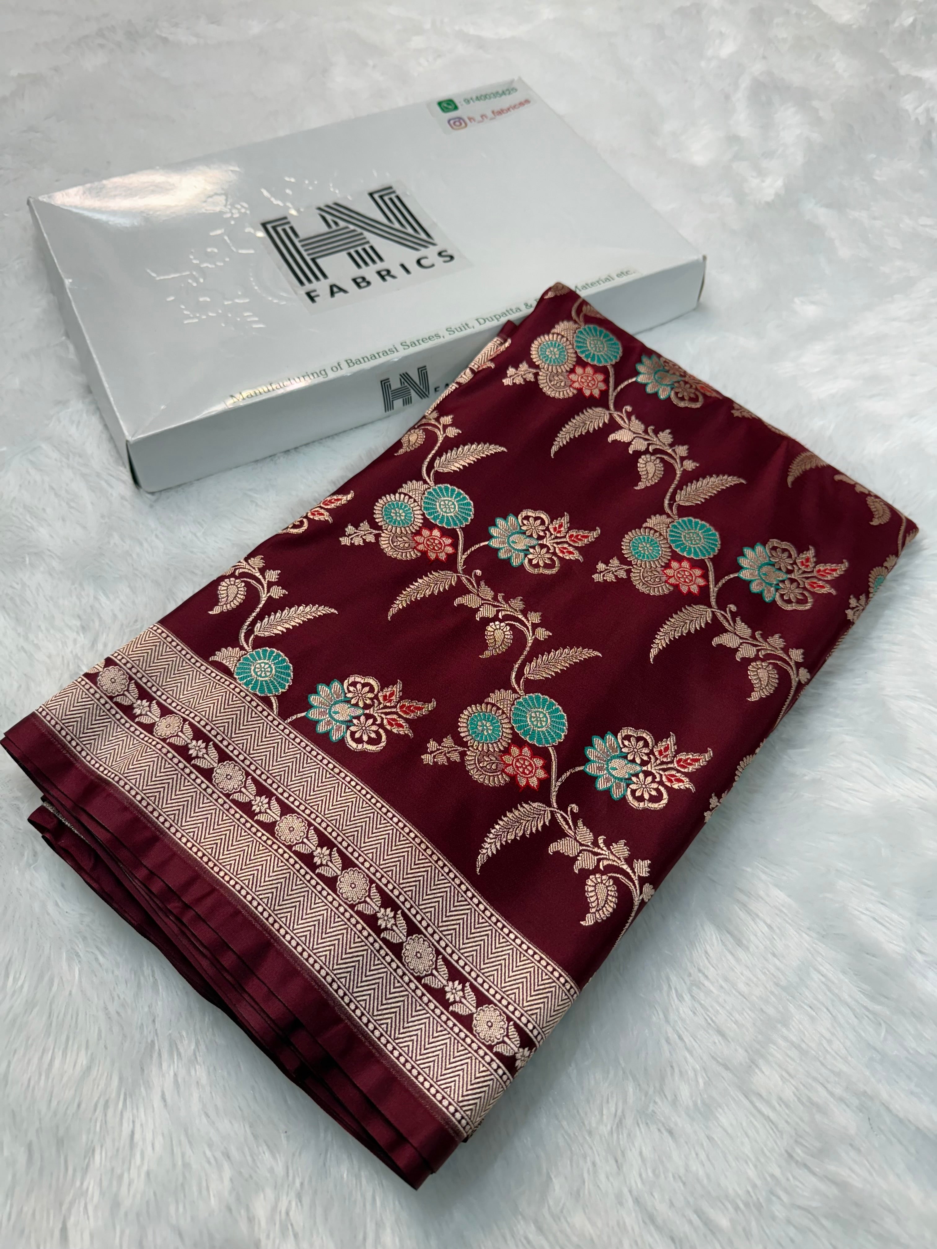 BANARASI MASHRU KATAN SILK SAREE CELEBRATI HEMA MALLINI MAMA INSPIRED HN104