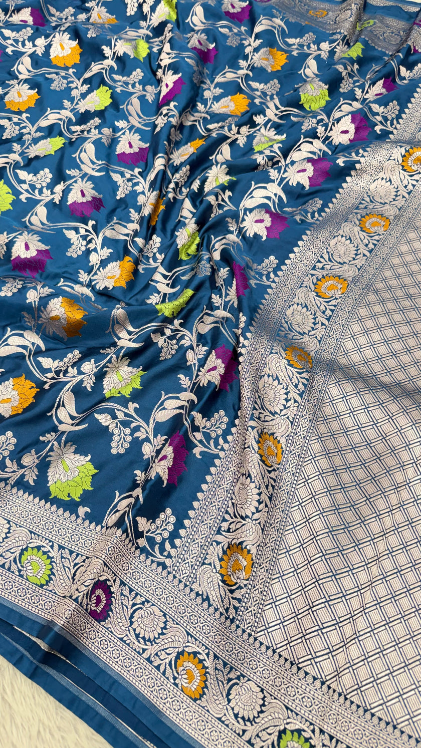 BANARASI MASHRU KATAN SILK SAREE MENAKARI WORK HN177