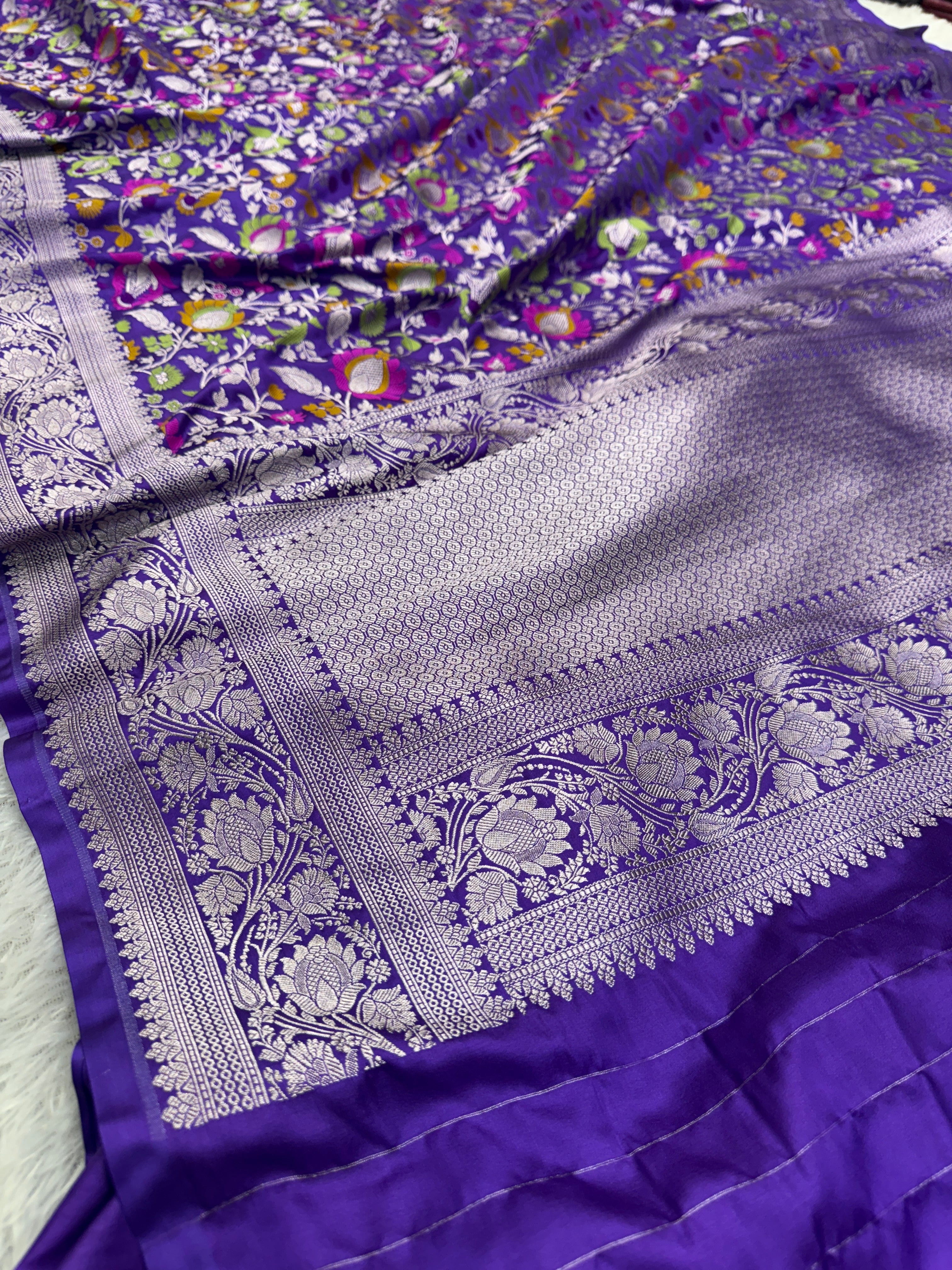 Banarasi Mashru katan silk saree Menakari Work hn140