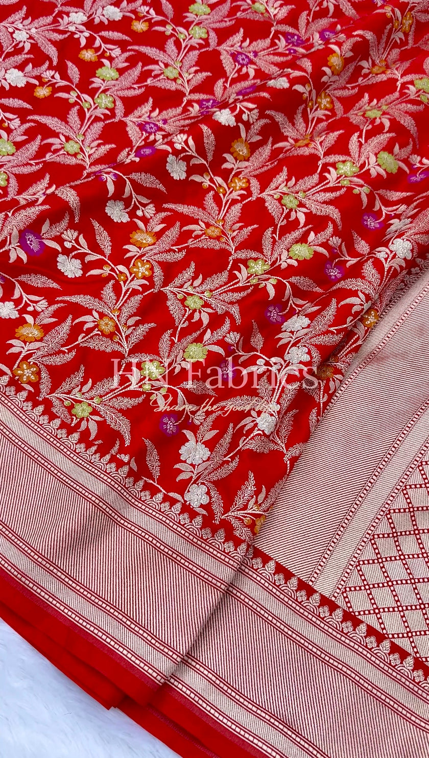 BANARASI MASHRU KATAN SILK SAREE MENAKARI WORK HN119
