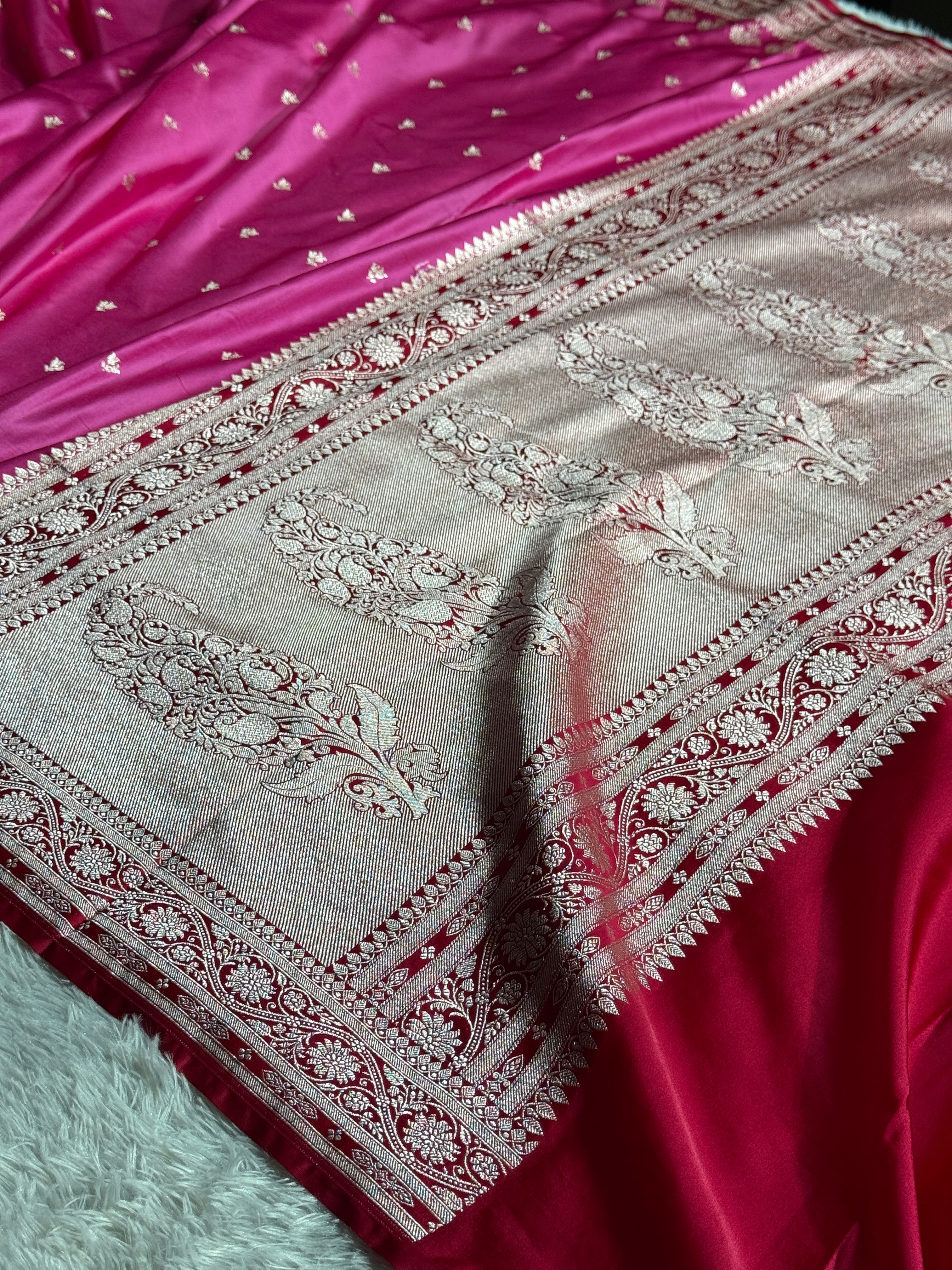 BANARASI MASHRU KATAN SILK SAREE CONTRAS DUAL COLOUR HN650