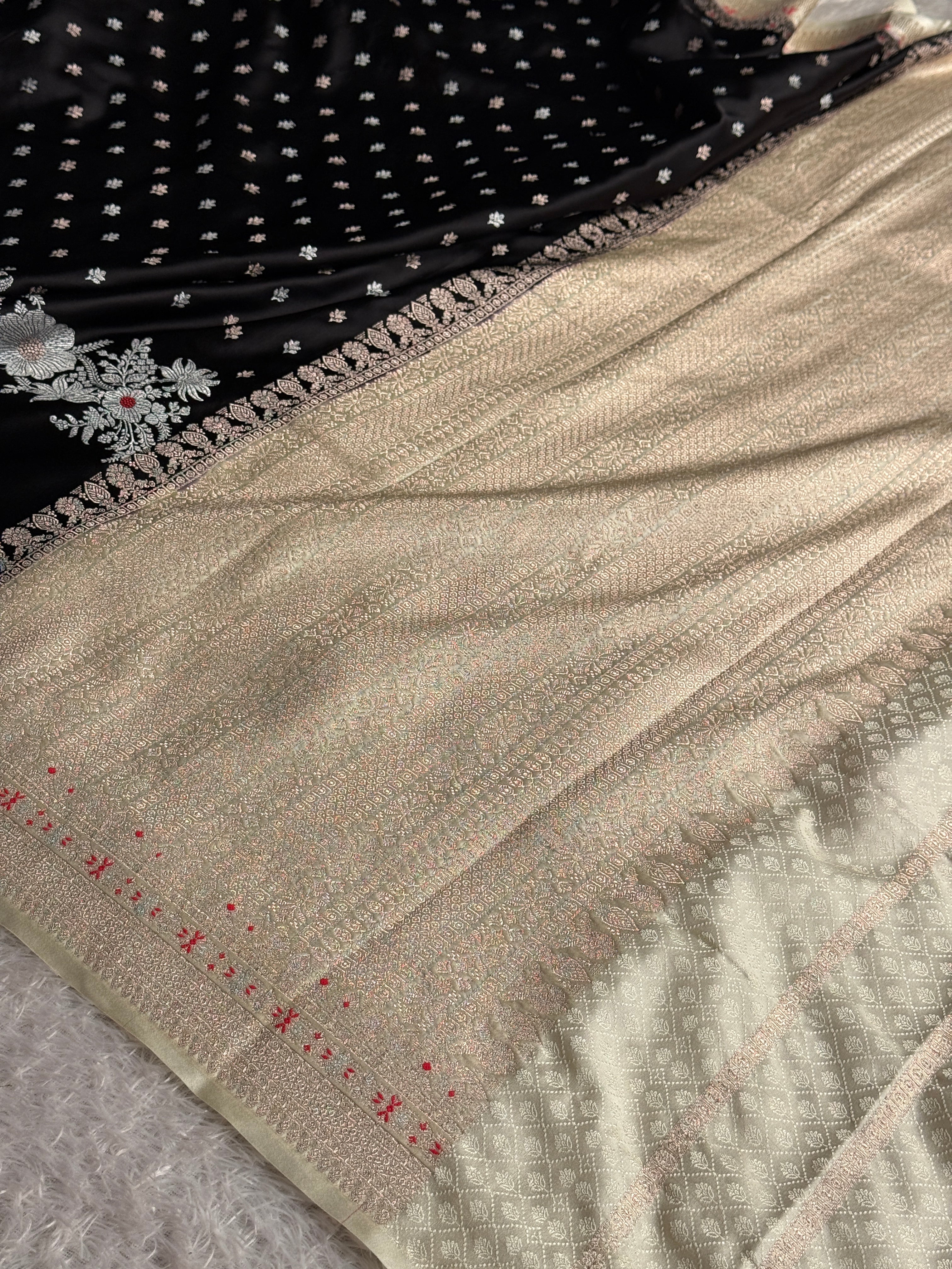 BANARASI MASHRU KATAN SILK SAREE MK045