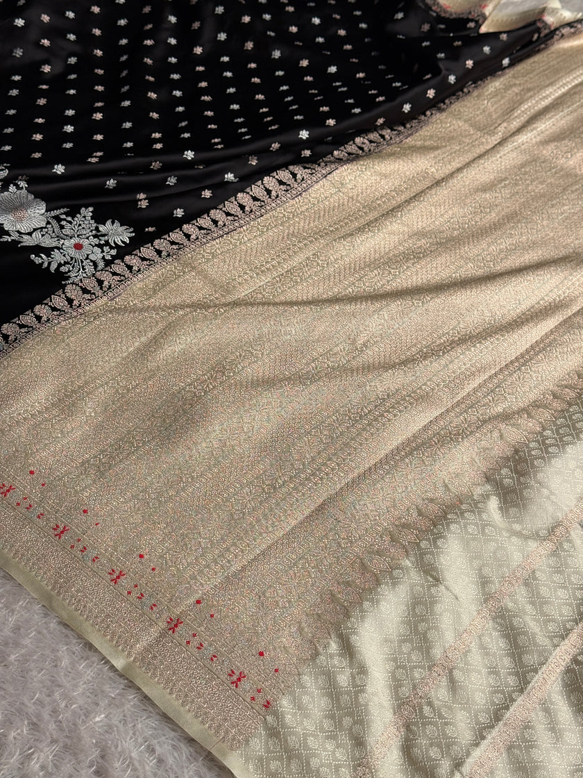 BANARASI MASHRU KATAN SILK SAREE MK045