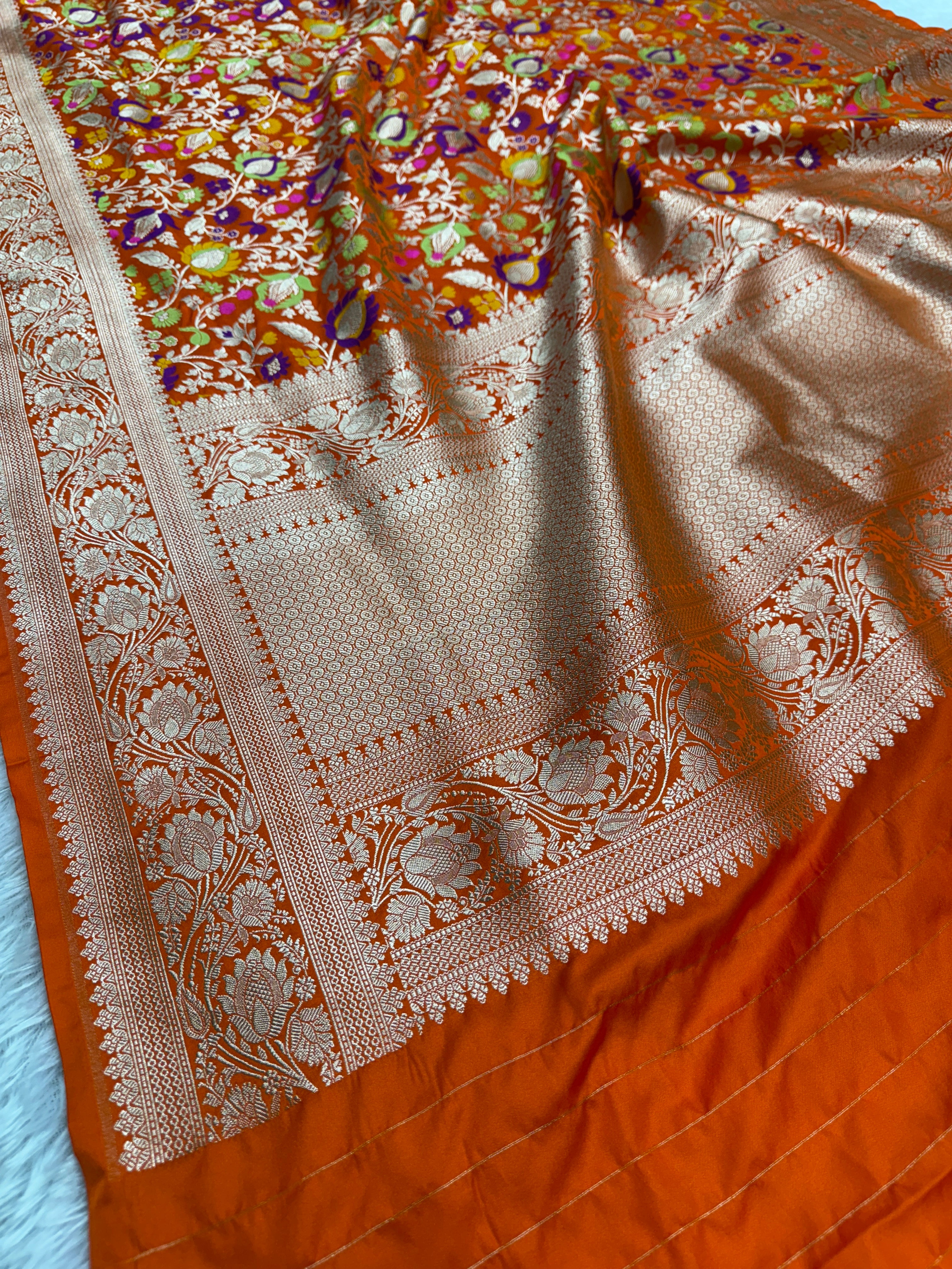 Banarasi Mashru katan silk saree Menakari Work hn140