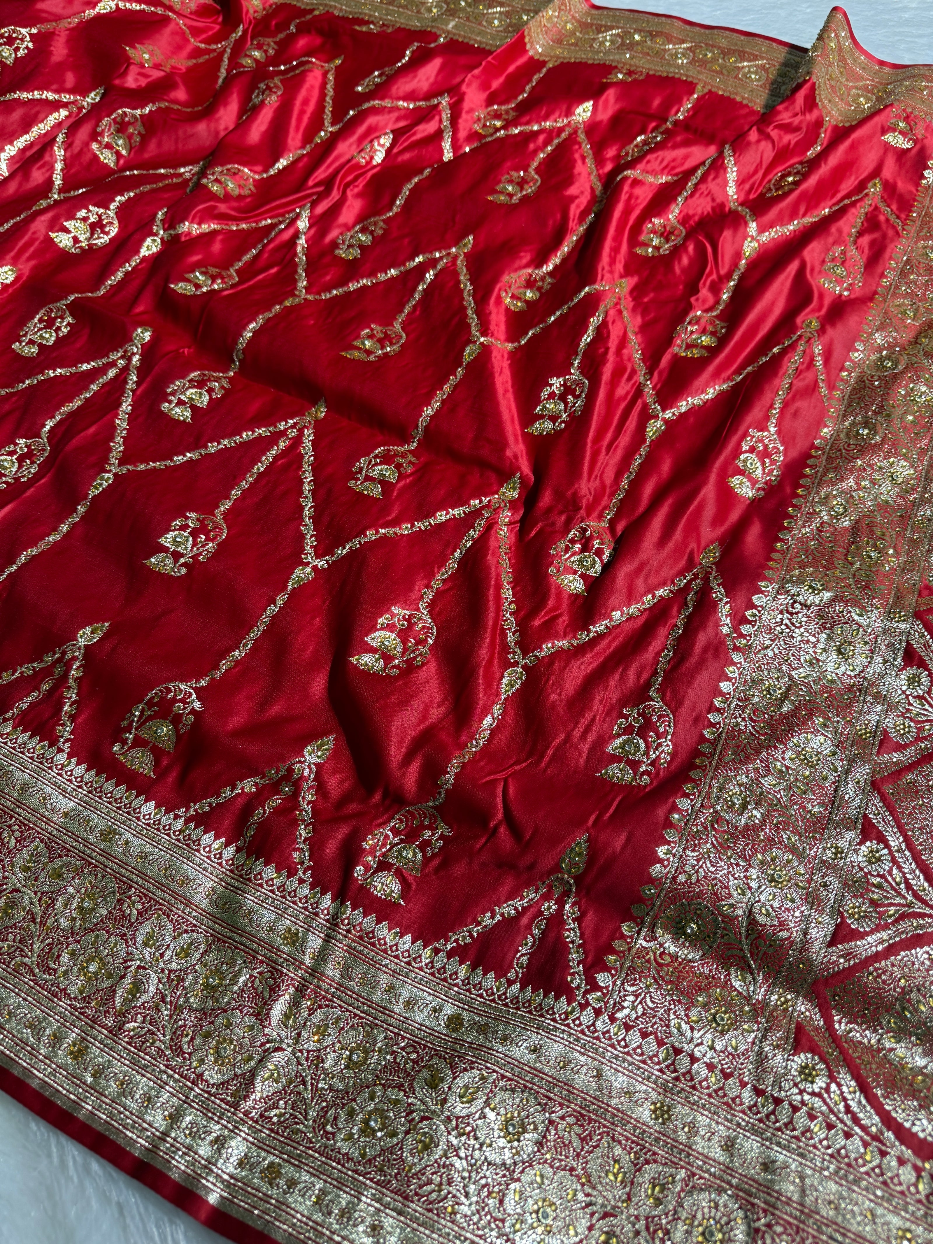 BANARASI SATIN SILK SAREE BRIDAL DESIGN