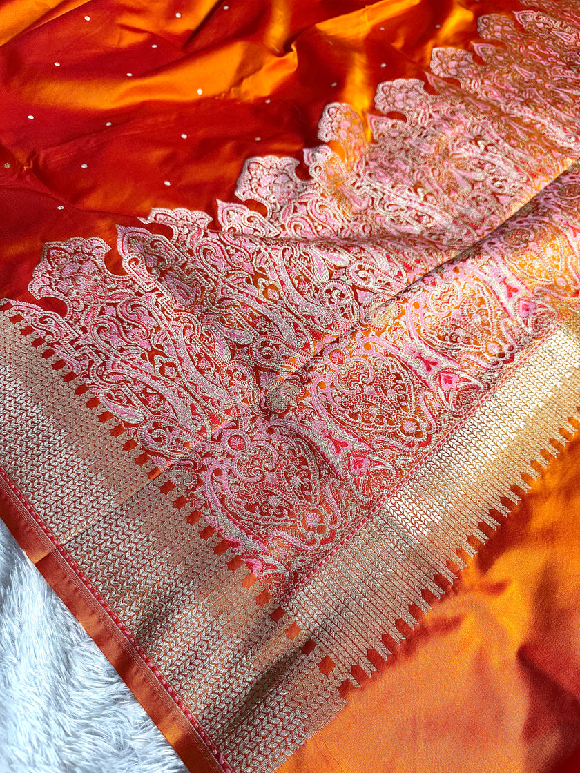 BANARASI MASHRU KATAN SILK SAREE HN556