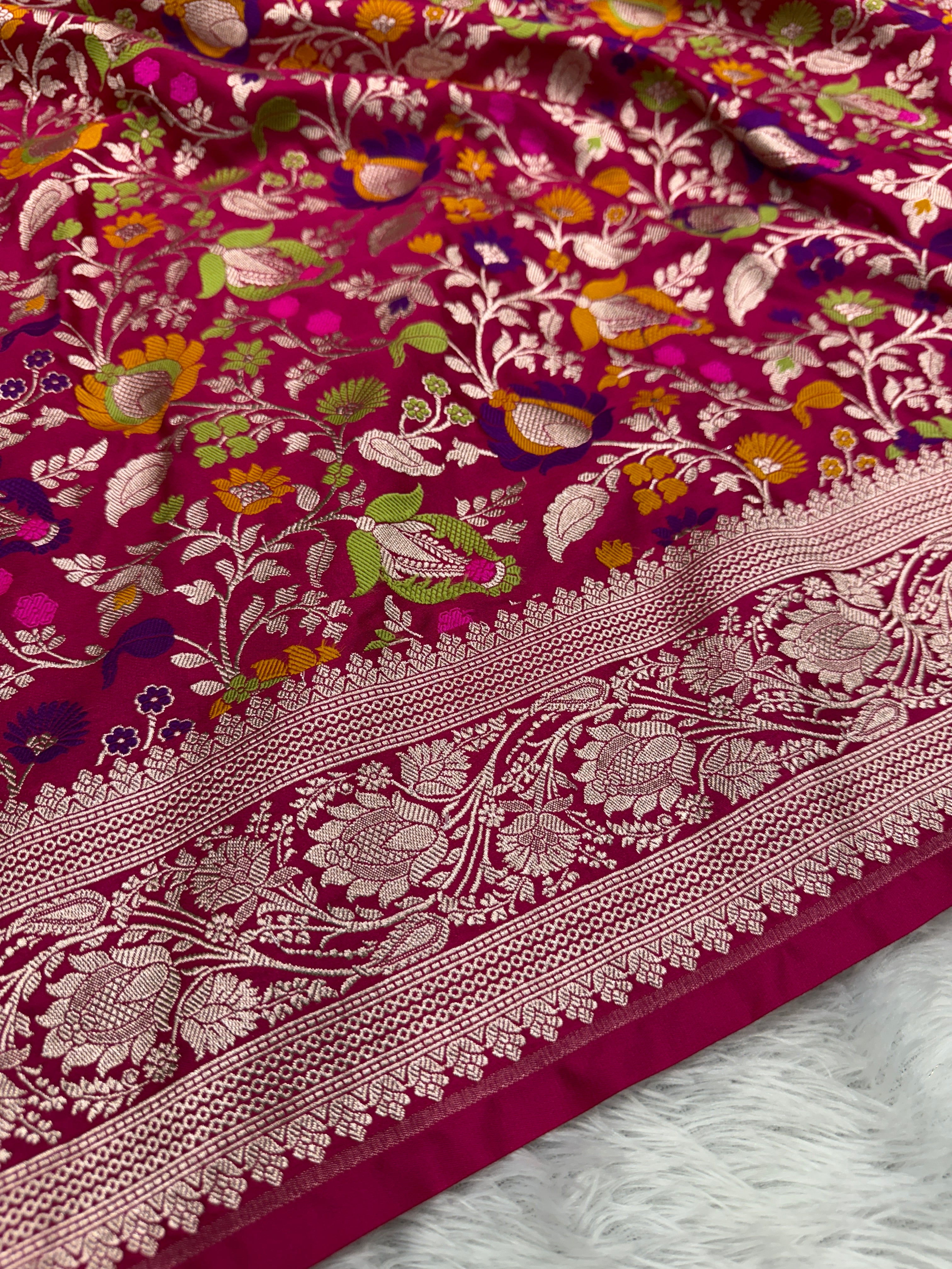 Banarasi Mashru Katan Silk Saree Menakari Work hn140