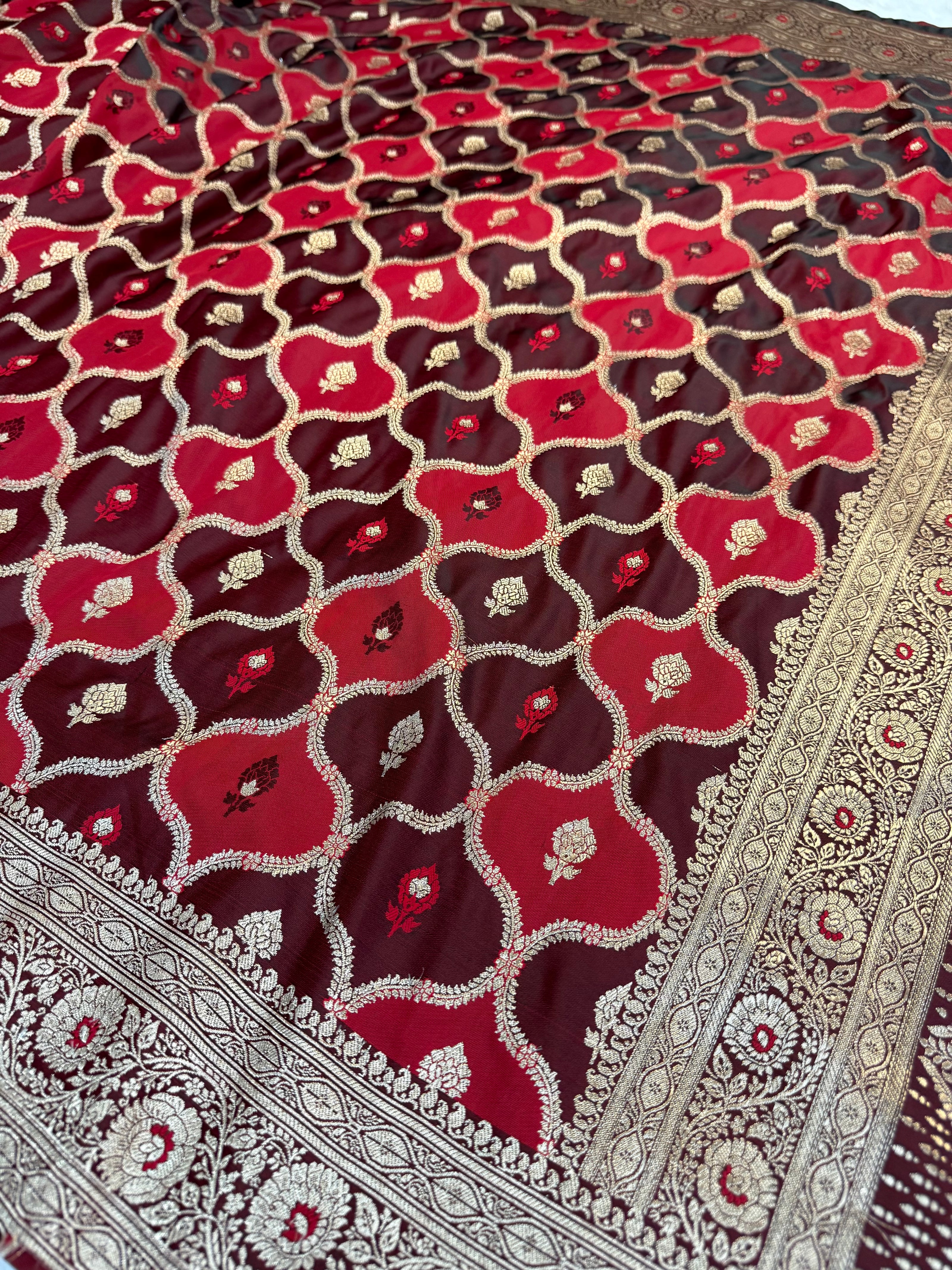 BANARASI MASHRU KATAN SILK SAREE RANGKAT DESIGN HN120