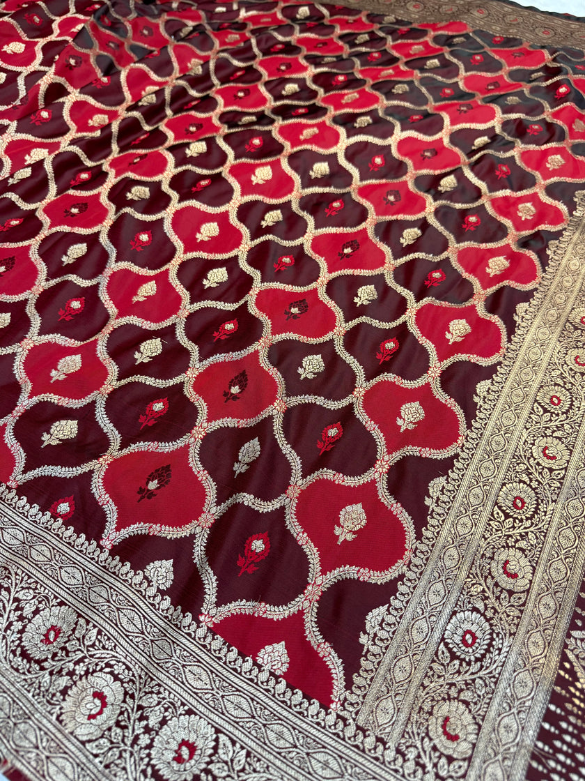 BANARASI MASHRU KATAN SILK SAREE RANGKAT DESIGN HN120