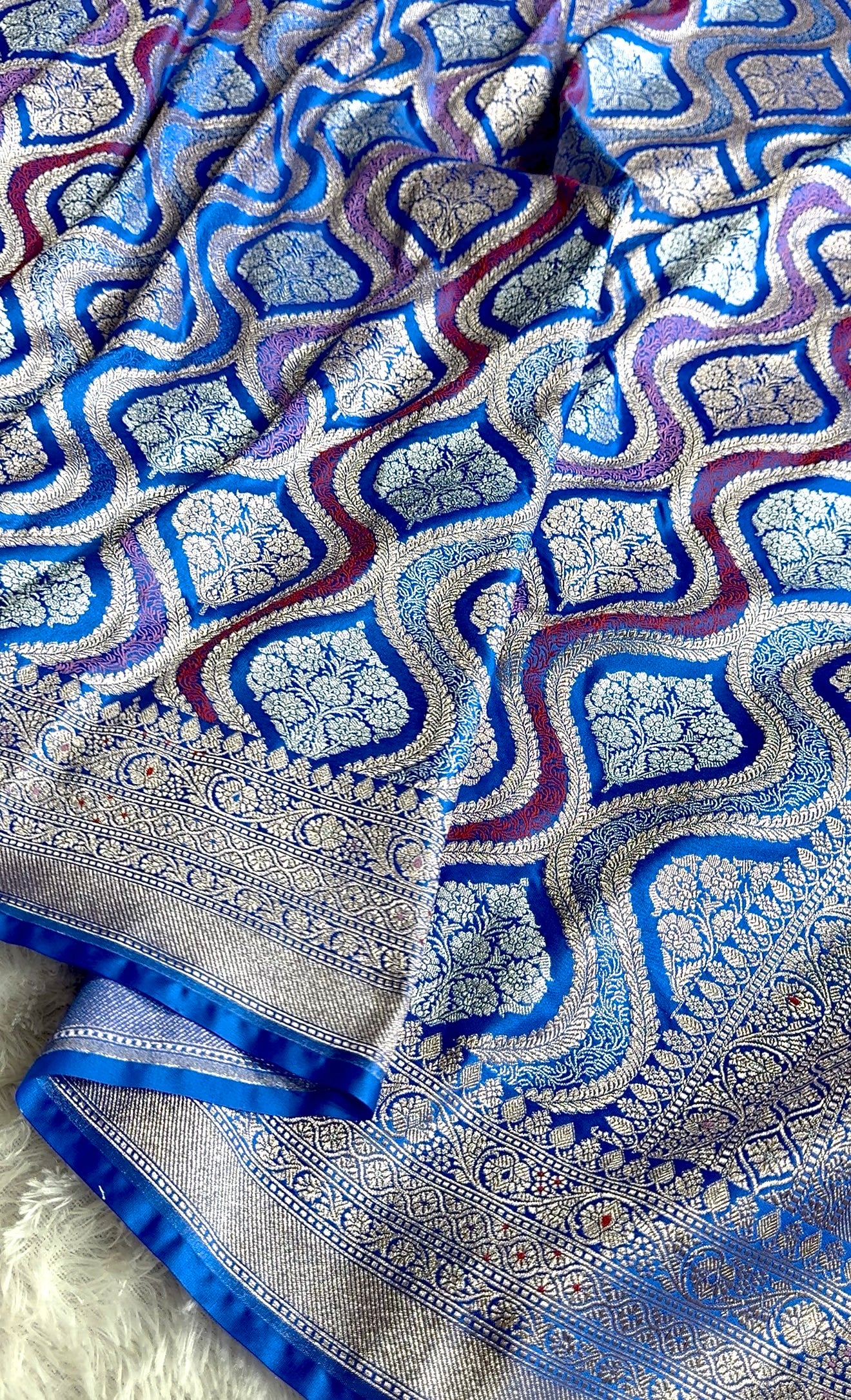 BANARASI MASHRU KATAN SILK SAREE MENAKARI WORK HN500