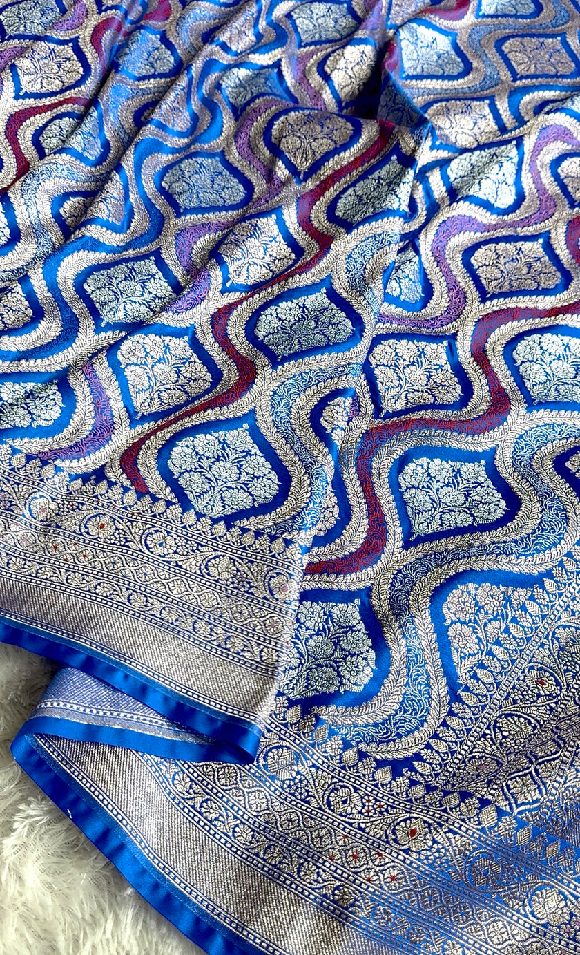 BANARASI MASHRU KATAN SILK SAREE MENAKARI WORK HN500