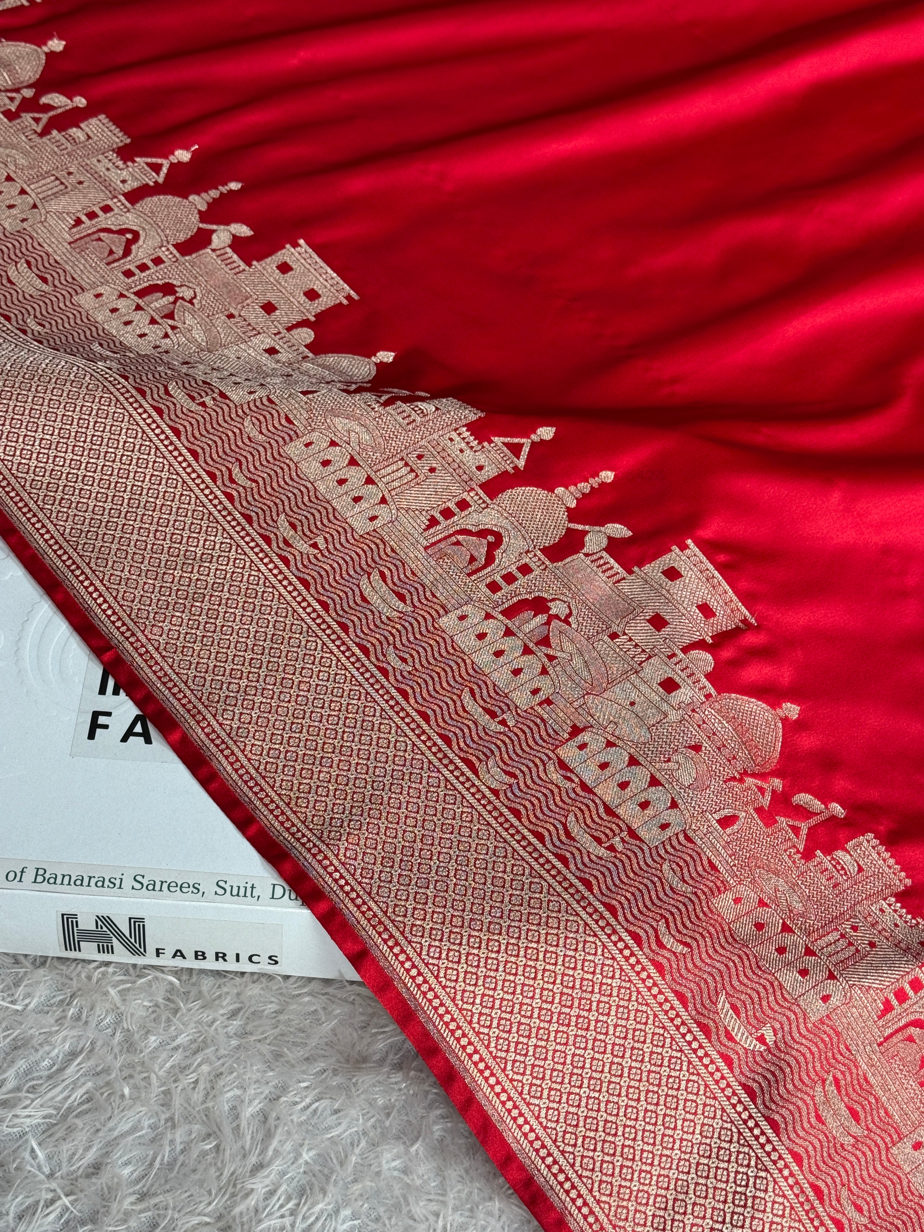 BEAUTIFUL BANARASI GHAT DESIGN SAREE MASHRU KATAN SILK HN750