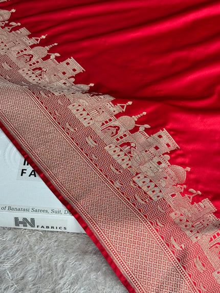 BEAUTIFUL BANARASI GHAT DESIGN SAREE MASHRU KATAN SILK HN750