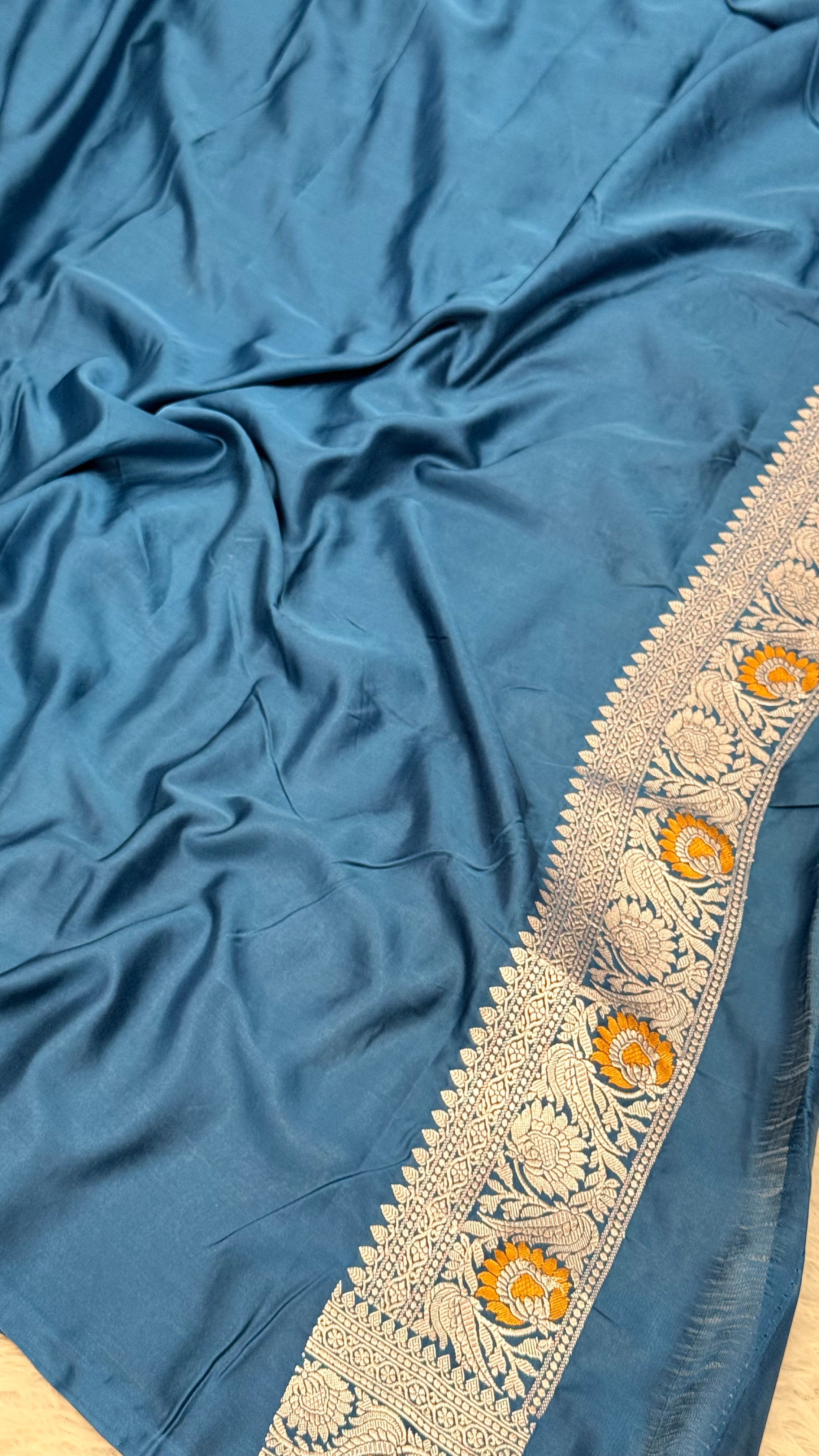 BANARASI MASHRU KATAN SILK SAREE MENAKARI WORK HN177