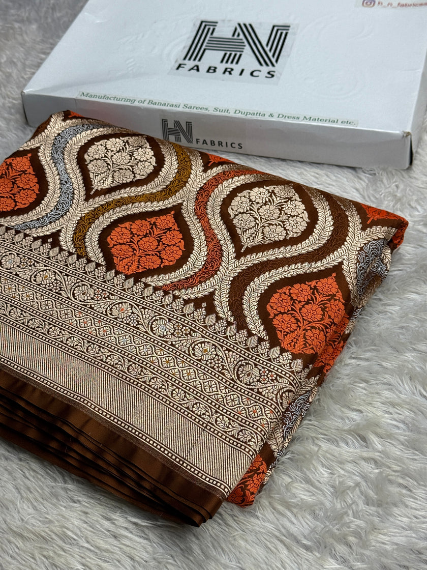 BANARASI MASHRU KATAN SILK SAREE MENAKARI WORK HN500