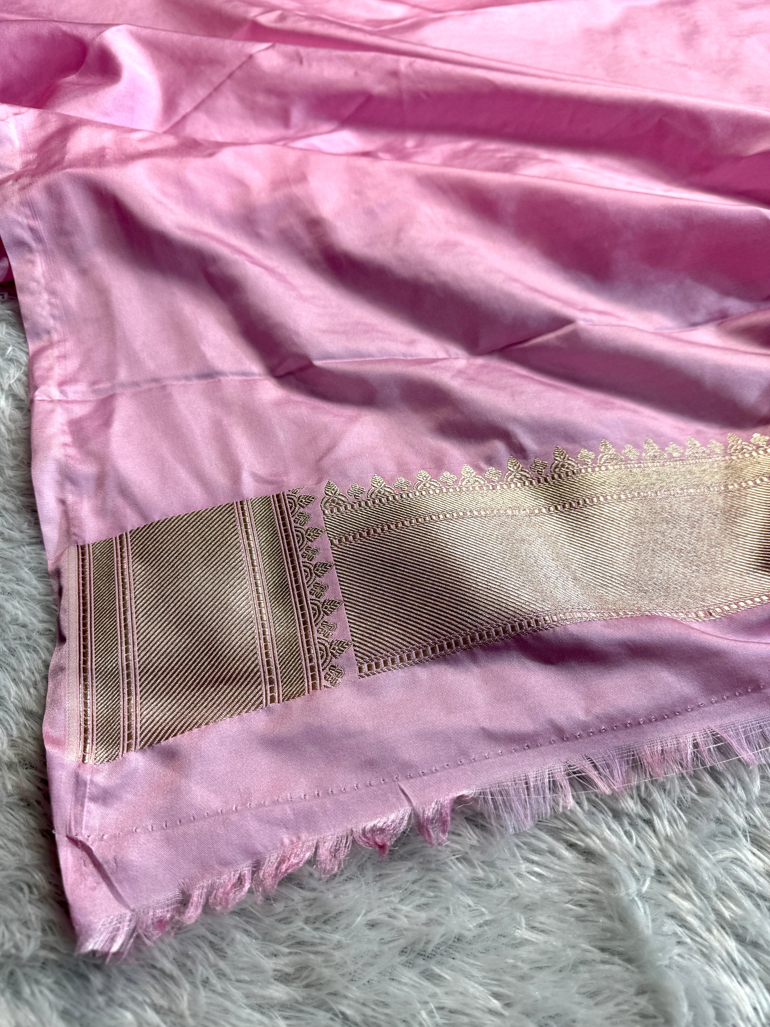 BANARASI MASHRU KATAN SILK SAREE MENAKARI WORK HN119