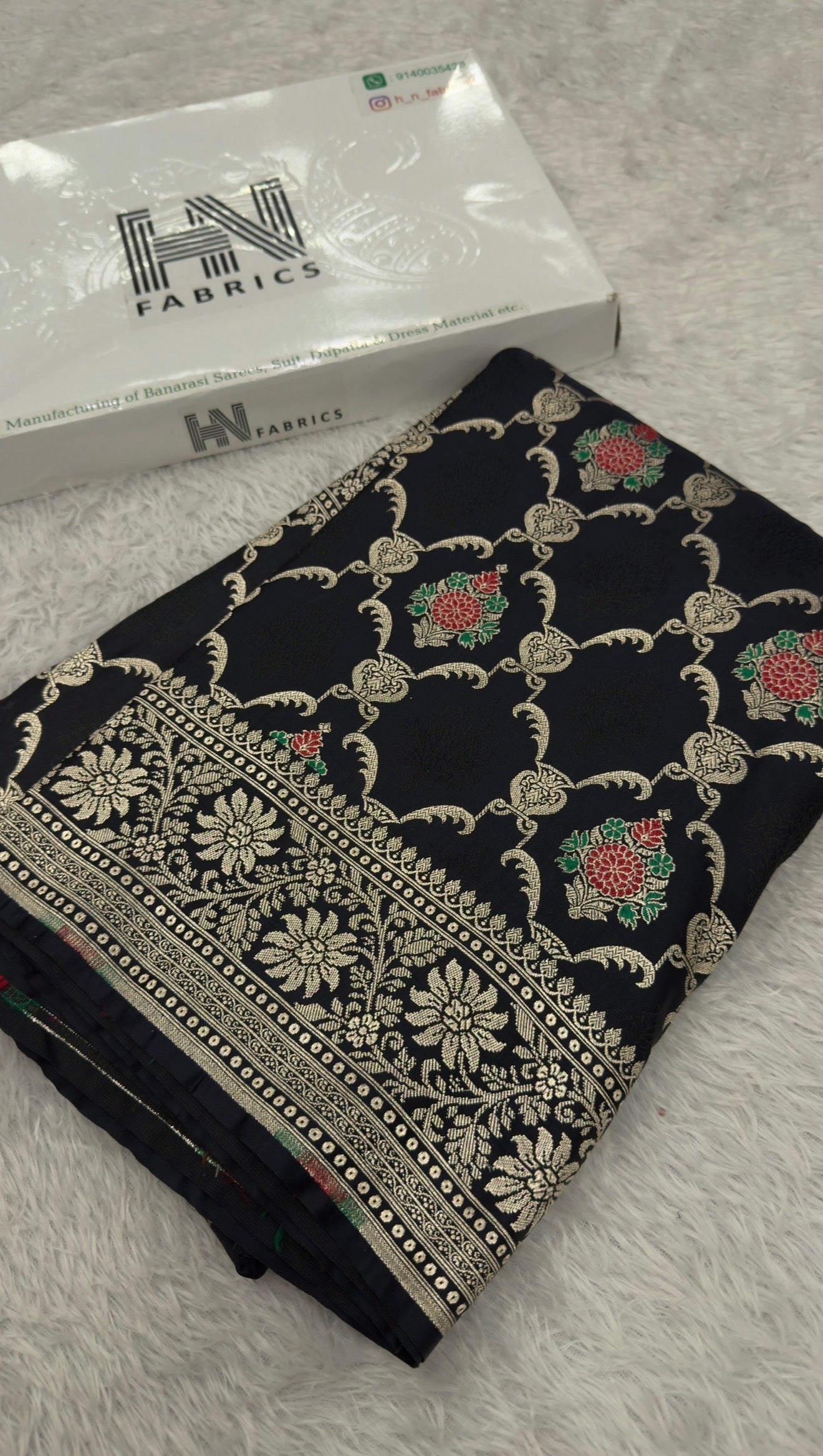 BANARASI MASHRU KATAN SILK SAREE MENAKARI WORK HN155