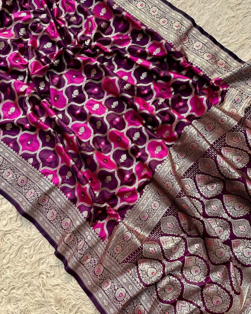 Banarasi mashru katan silk saree Rangkat design hn120