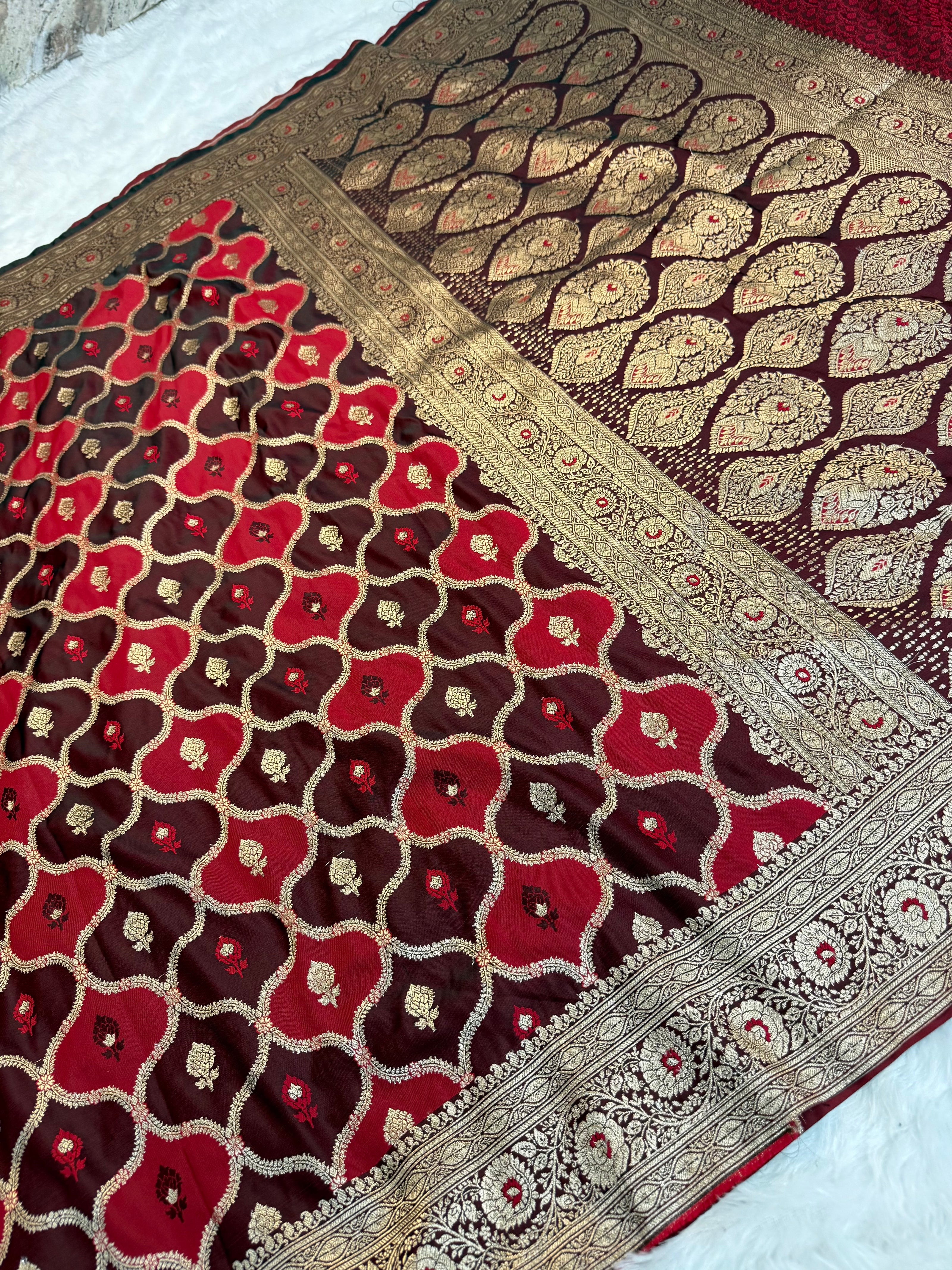 BANARASI MASHRU KATAN SILK SAREE RANGKAT DESIGN HN120