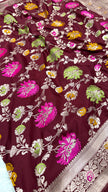 BANARASI MASHRU KATAN SILK SAREE MENAKARI WORK HN101
