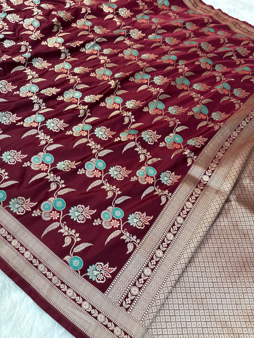 BANARASI MASHRU KATAN SILK SAREE CELEBRATI HEMA MALLINI MAMA INSPIRED HN104