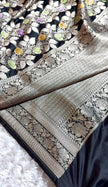 BANARASI MASHRU KATAN SILK SAREE MENAKARI WORK HN222