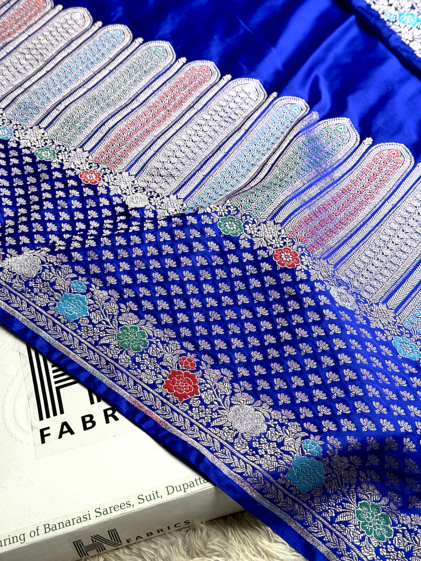 BANARASI MASHRU KATAN SILK SAREE MENAKARI WORK HN700