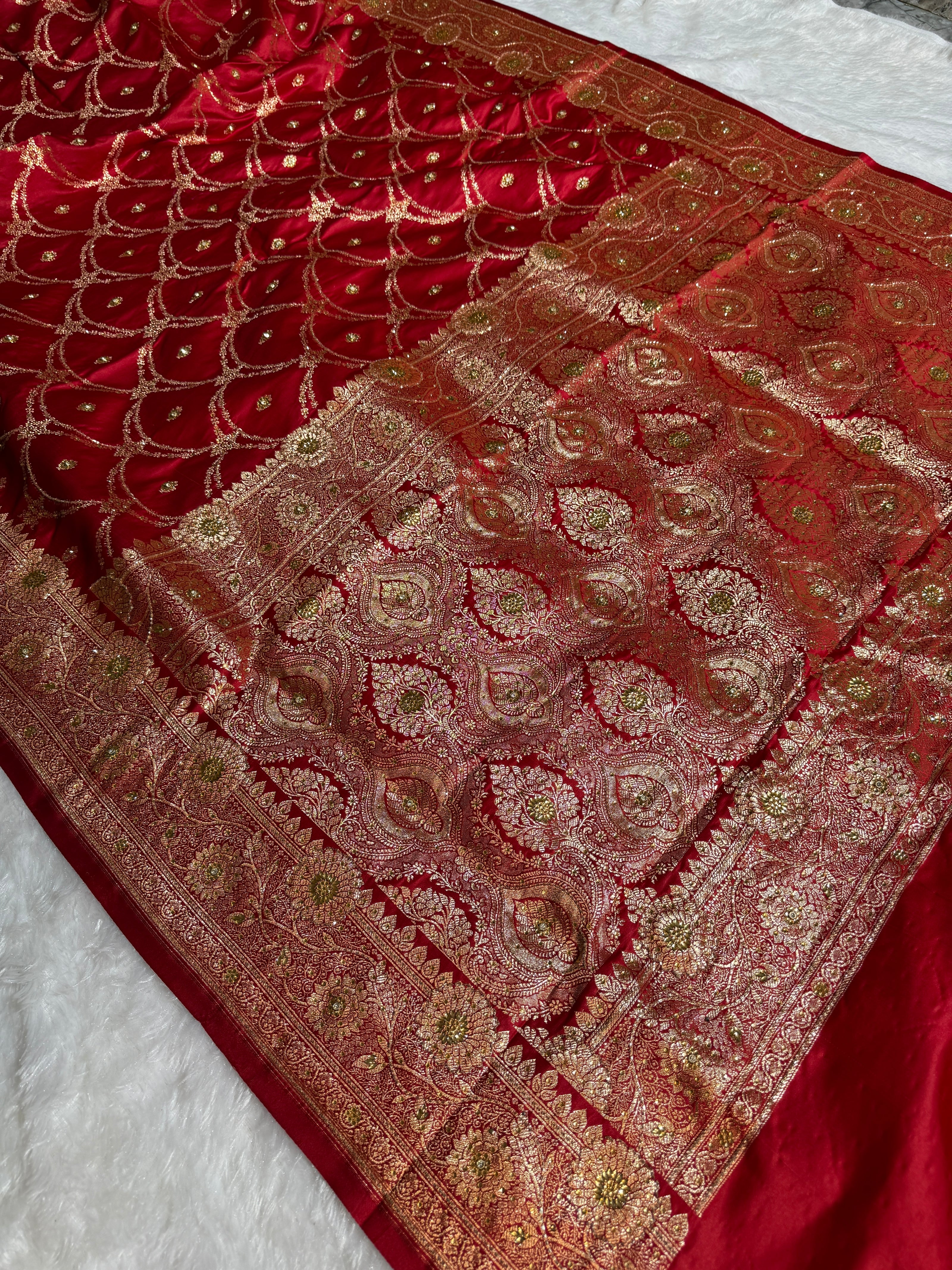 BANARASI SATIN SILK SAREE BRIDAL DESIGN HN600