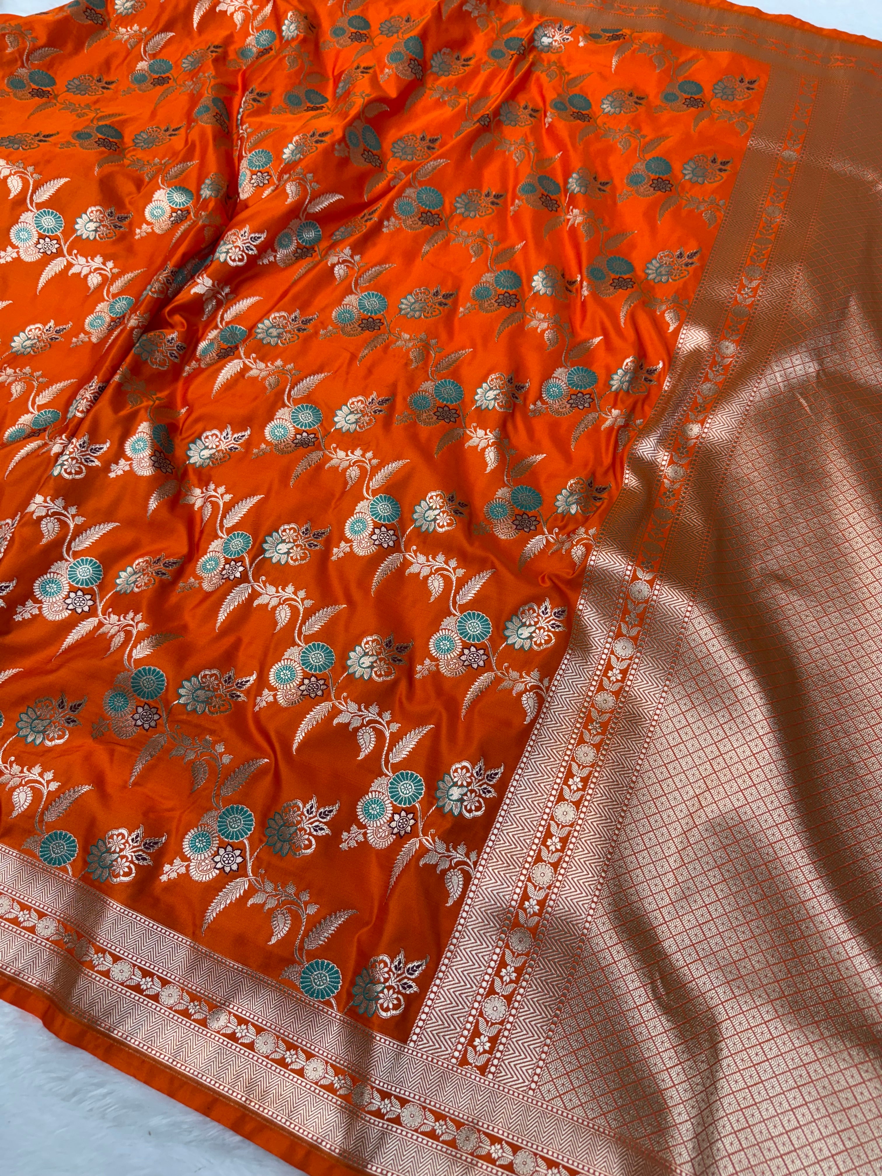 Banarasi Mashru Katan Silk Saree Menakari Work HN104