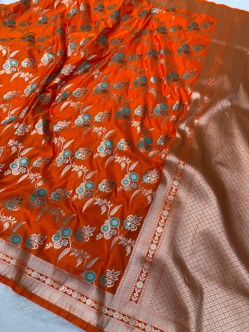 Banarasi Mashru Katan Silk Saree Menakari Work HN104