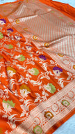 BANARASI MASHRU KATAN SILK SAREE MENAKARI WORK HN177