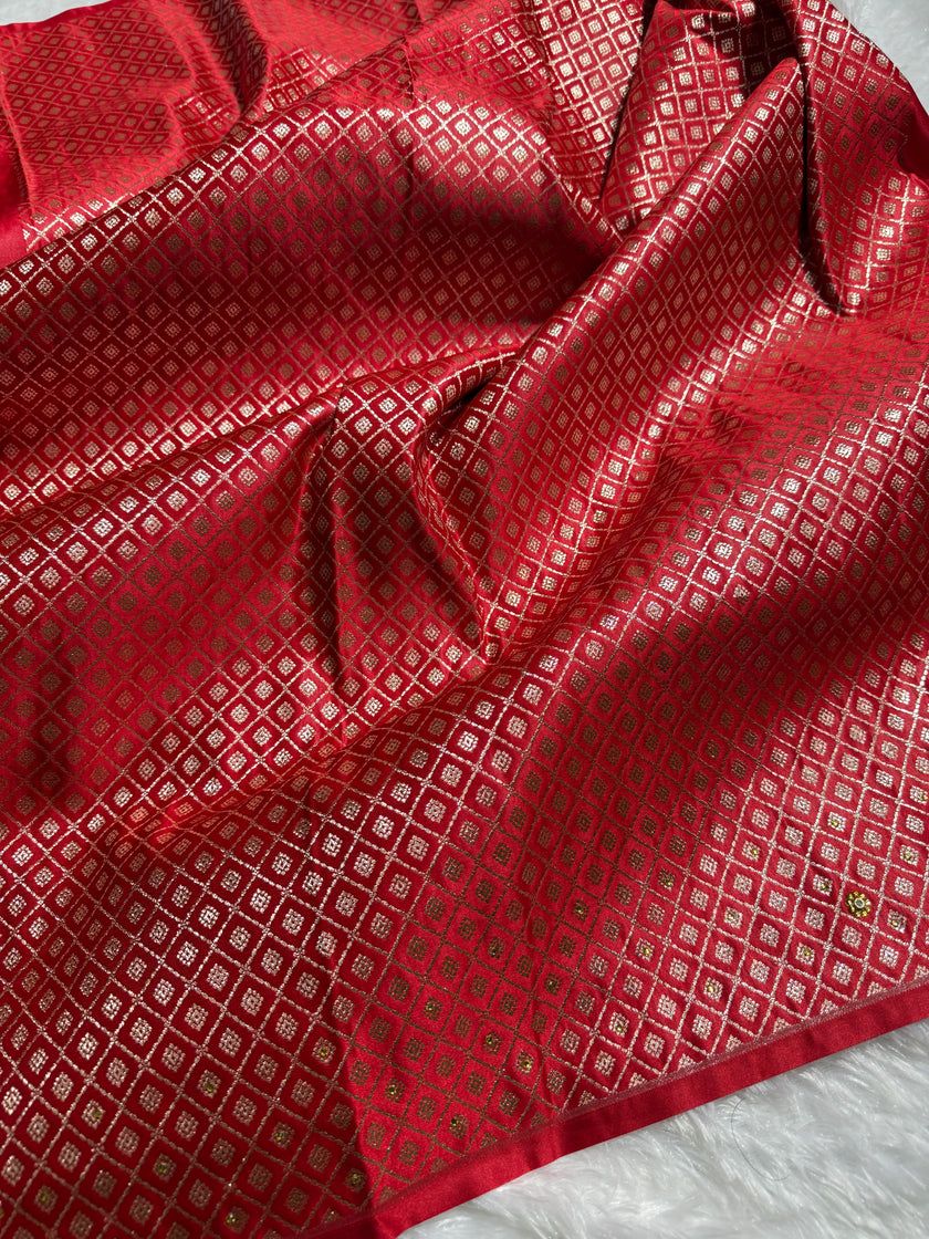 BANARASI SATIN SILK SAREE BRIDAL DESIGN HN600