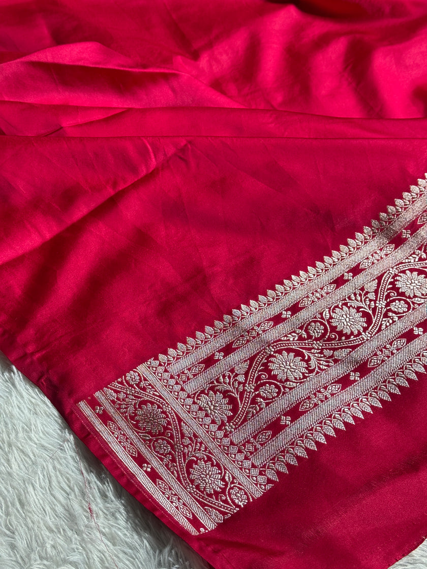 BANARASI MASHRU KATAN SILK SAREE CONTRAS DUAL COLOUR HN650
